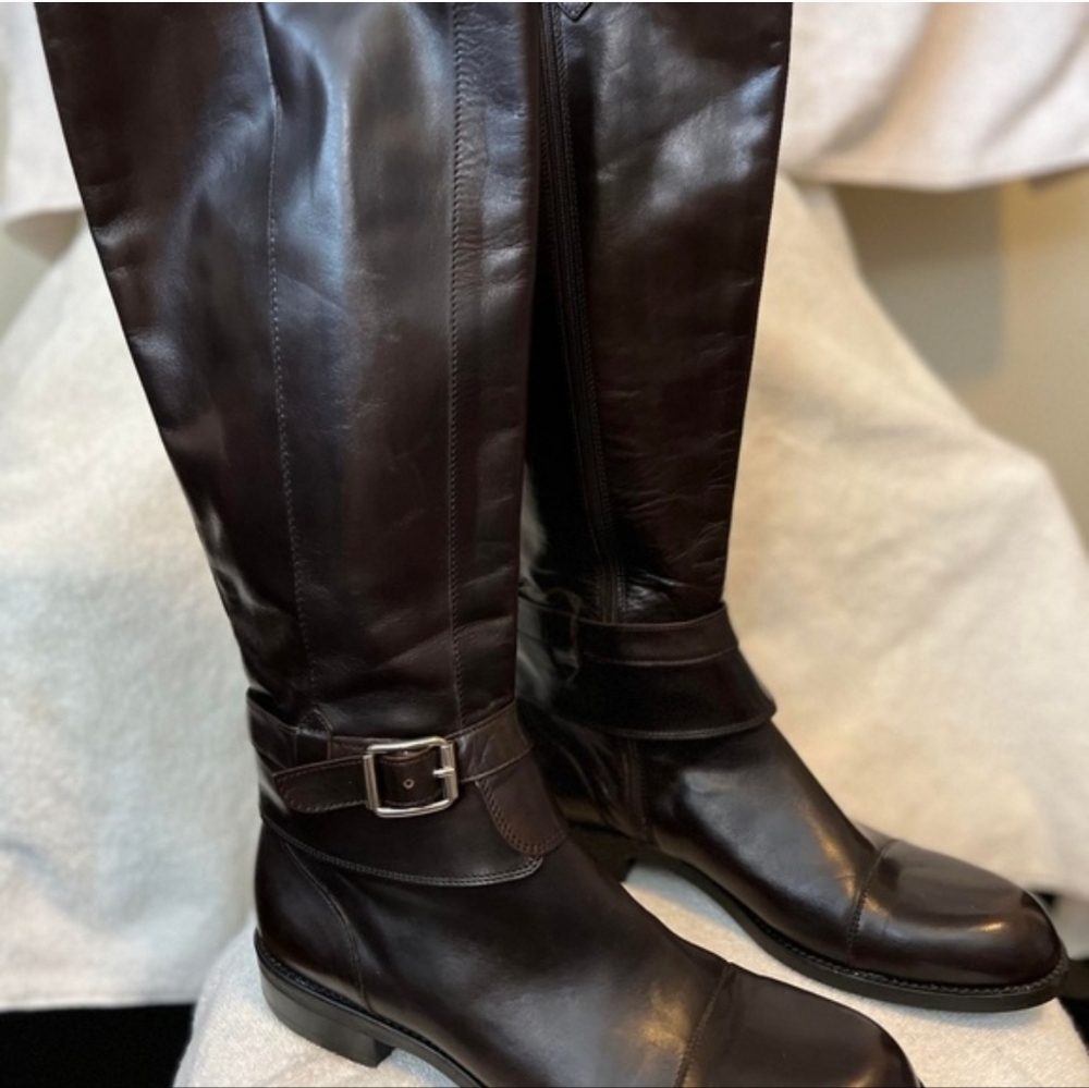 Giorgio Armani Dark Brown Riding Boots NWOB - Picture 3 of 10